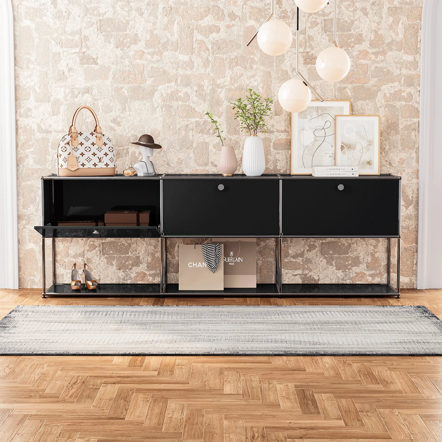 Modular Stainless Steel Living Room Cabinet: Storage Sideboard with Versatile Design