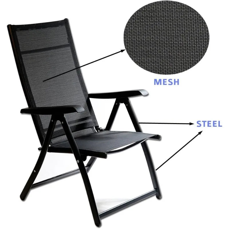 TechCare Heavy Duty Durable Adjustable Reclining Folding Outdoor Chair