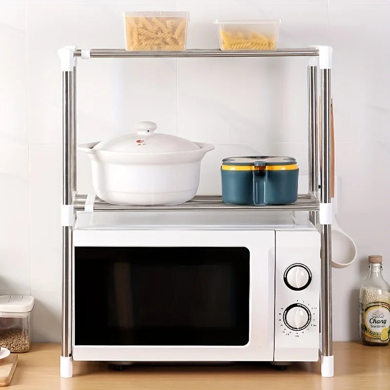 Adjustable Stainless Steel Microwave Oven Shelf