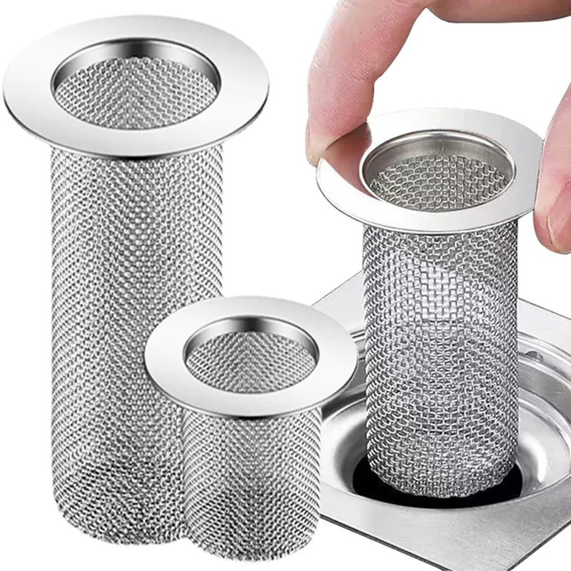 Stainless Steel Mesh Sink Strainer: Anti-Clog Drain Filter for Kitchen, Bathroom, Bathtub, and Shower