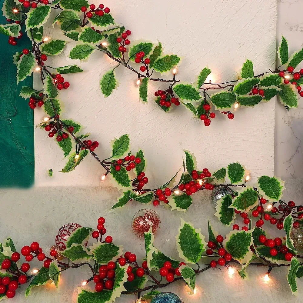 Artificial Leaves Garland With Light String