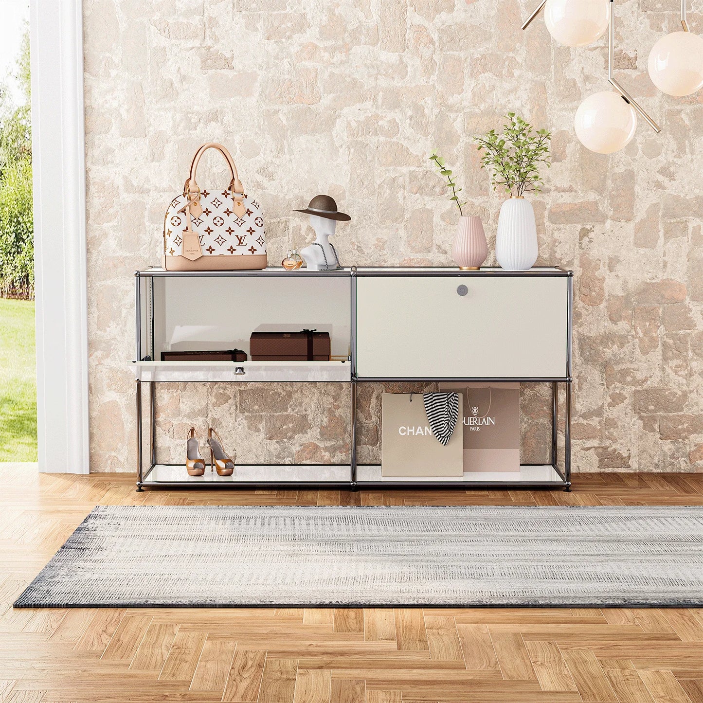 Modular Stainless Steel Living Room Cabinet: Storage Sideboard with Versatile Design