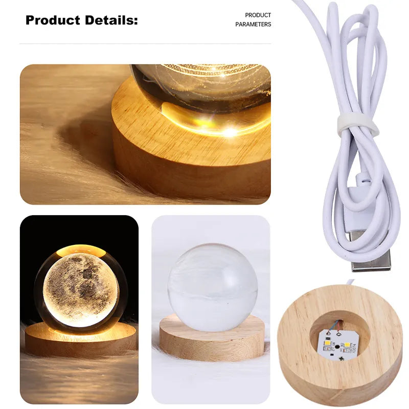 USB LED Night Light, Galaxy Crystal Ball, Table Lamp