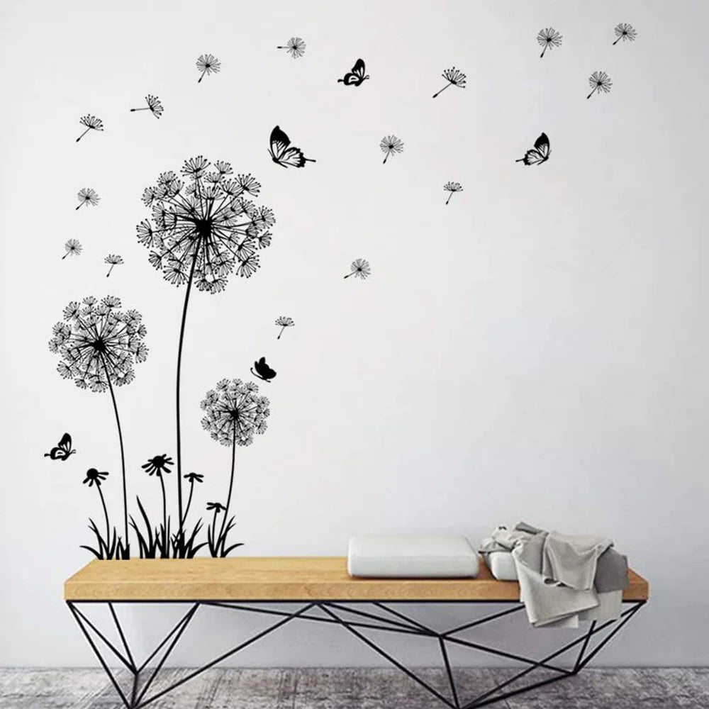 Black Dandelion Wall Stickers