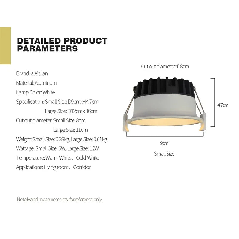 Aisilan LED Downlight Narrow Border Light