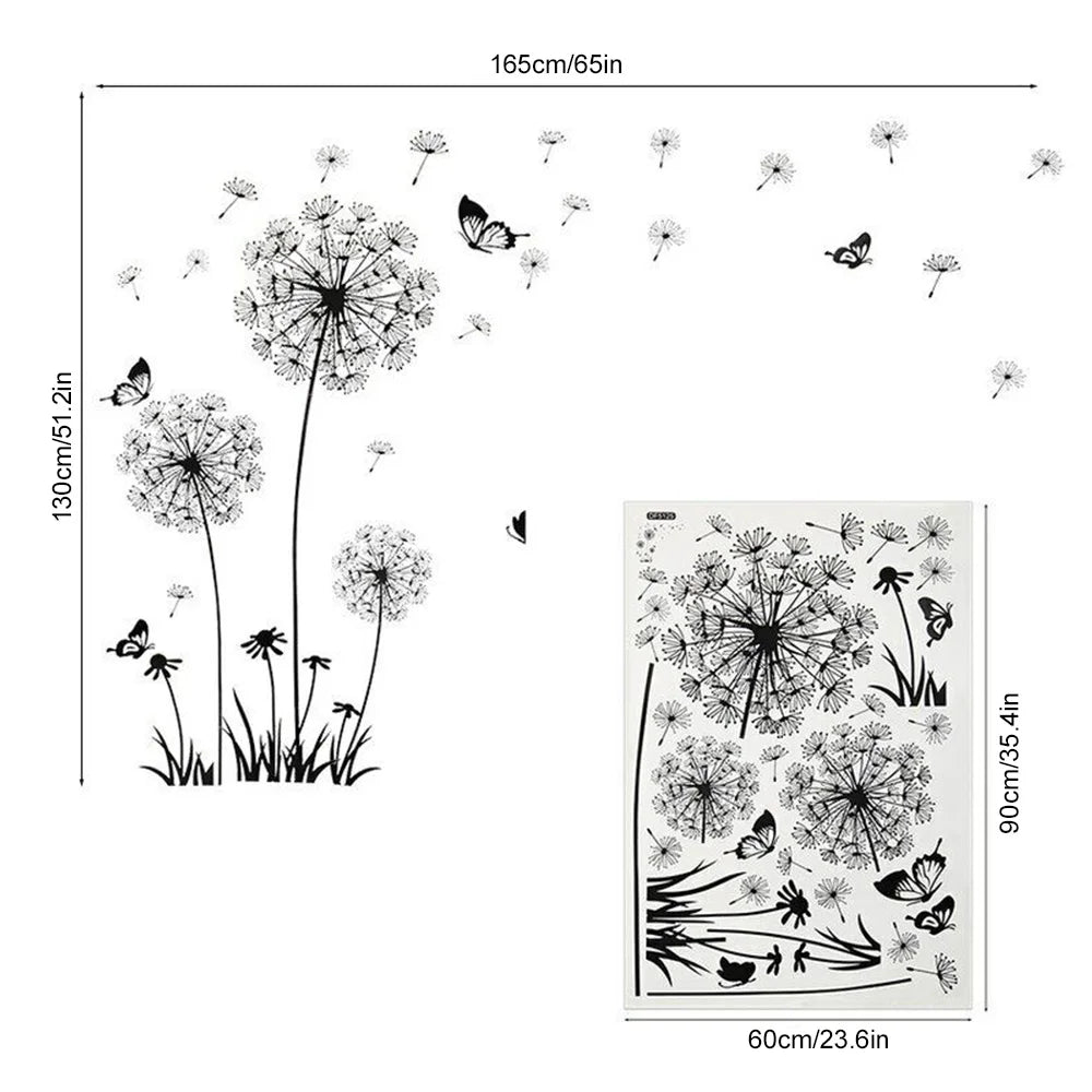 Black Dandelion Wall Stickers