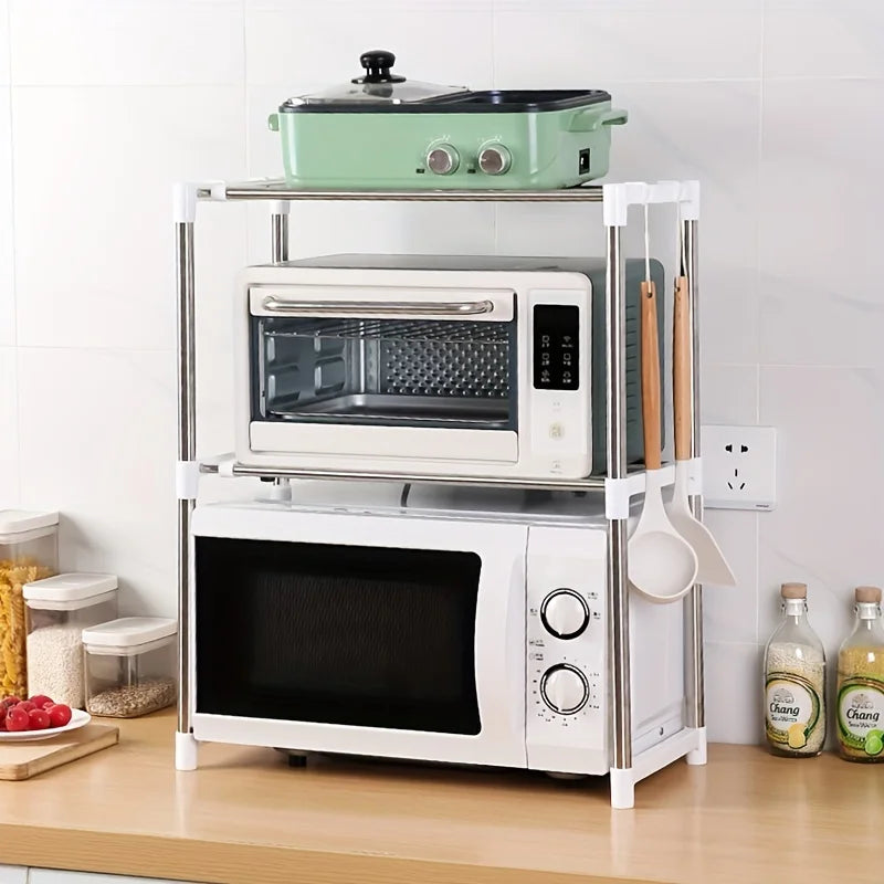 Adjustable Stainless Steel Microwave Oven Shelf