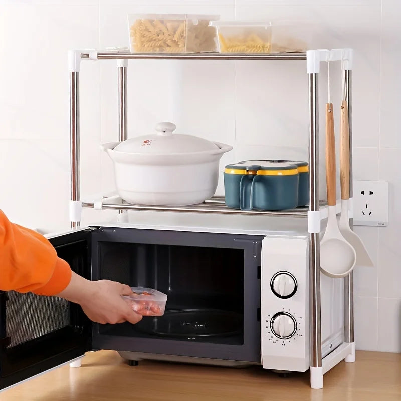 Adjustable Stainless Steel Microwave Oven Shelf
