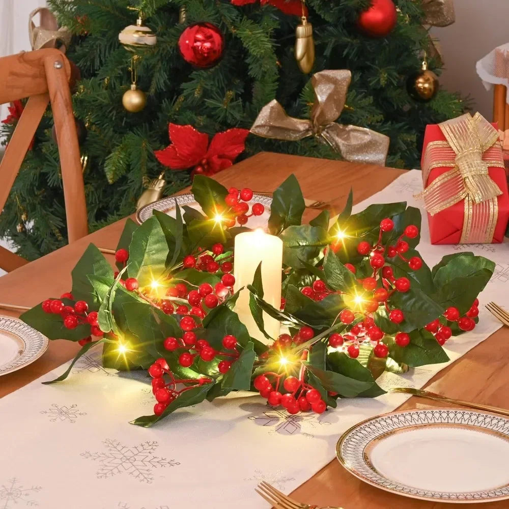 Artificial Leaves Garland With Light String