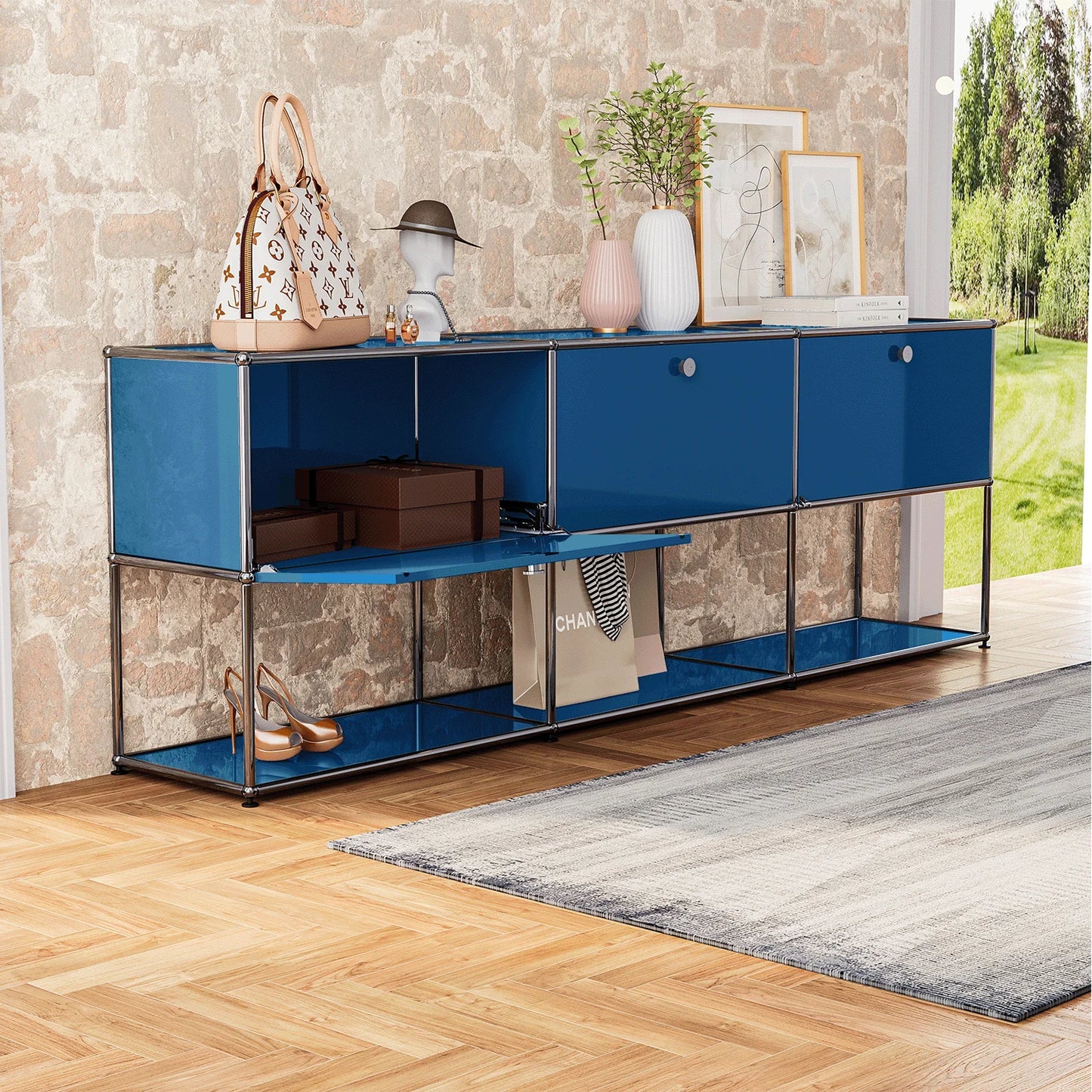 Modular Stainless Steel Living Room Cabinet: Storage Sideboard with Versatile Design