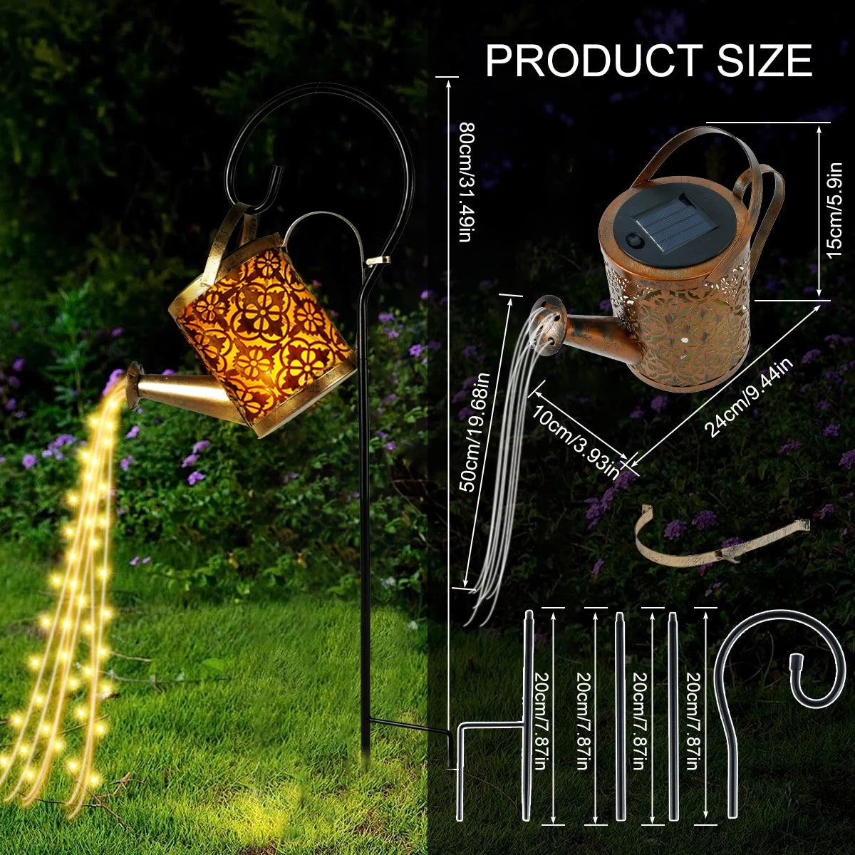 Solar Lanterns Watering Can Light