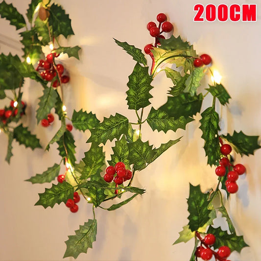 Artificial Leaves Garland With Light String