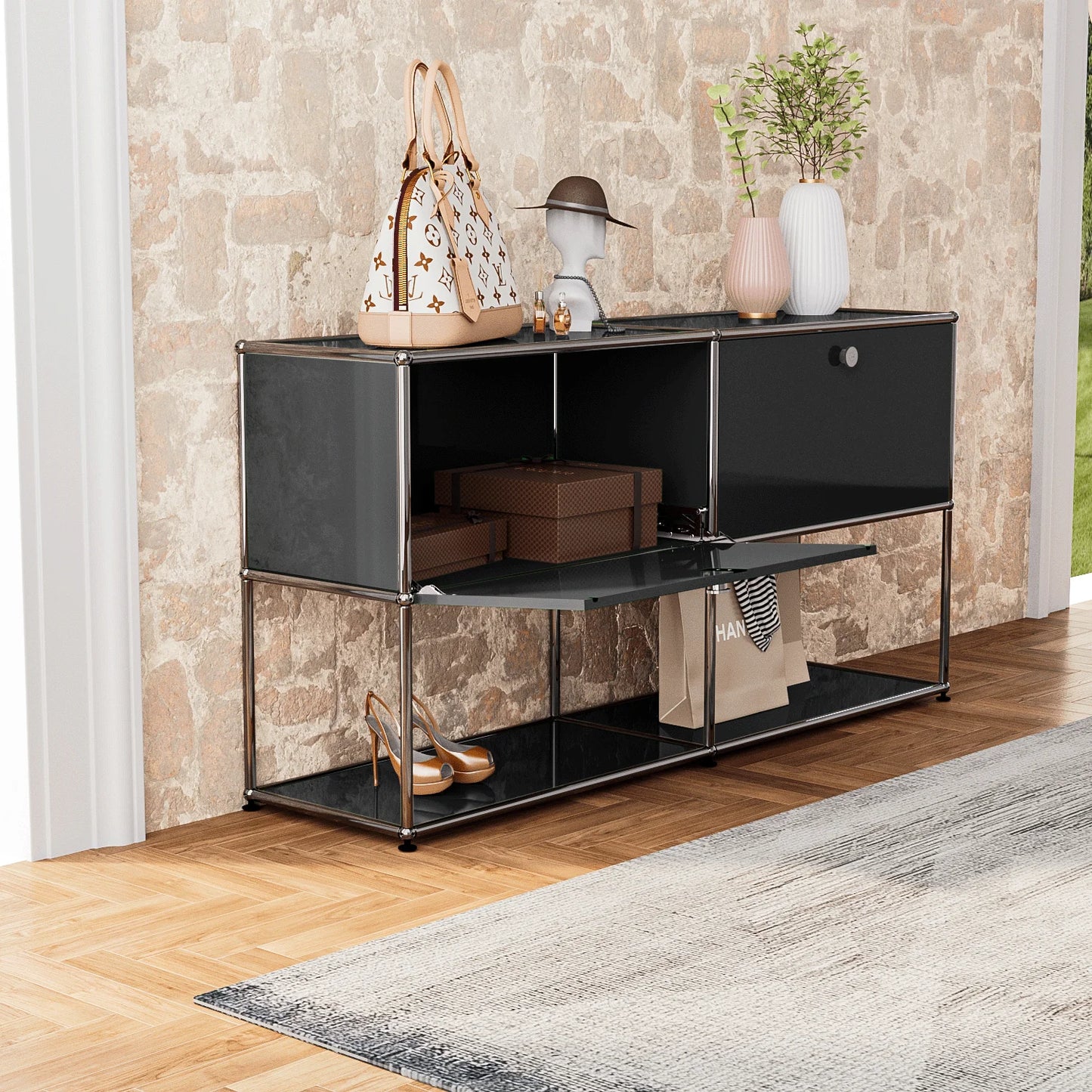 Modular Stainless Steel Living Room Cabinet: Storage Sideboard with Versatile Design