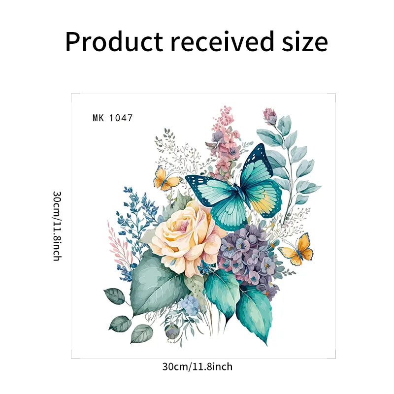 Watercolor Flower Waterproof Toilet Sticker