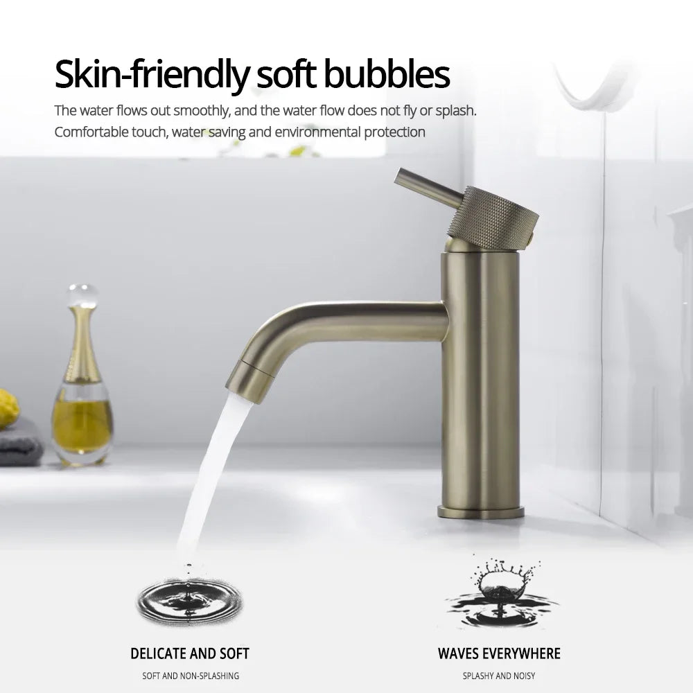 Brushed Gold Basin Faucet