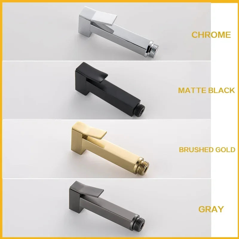 Hand-Held Square Spray Gun Brass Toilet Bidet