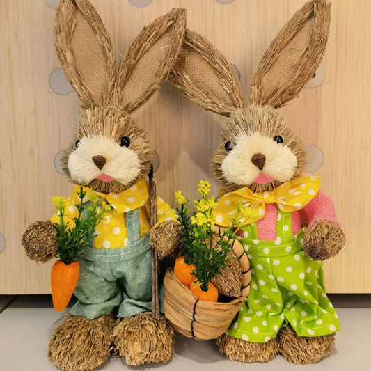Cute Straw Rabbits Bunny Decorations