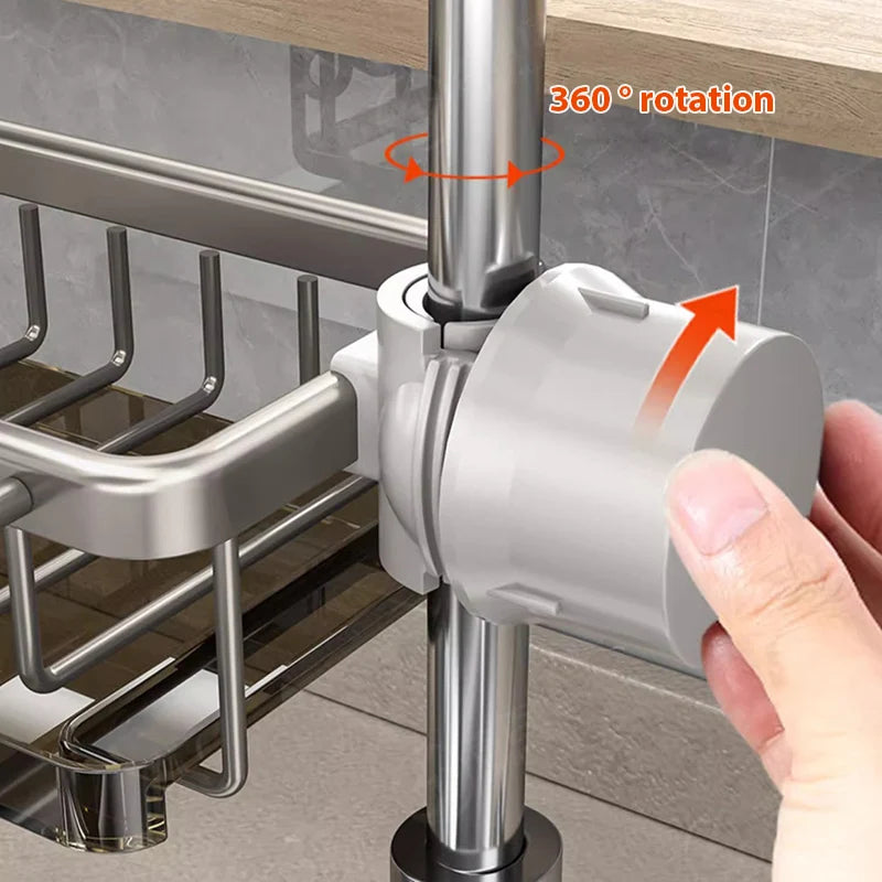 Aluminum Sink Faucet Storage Rack