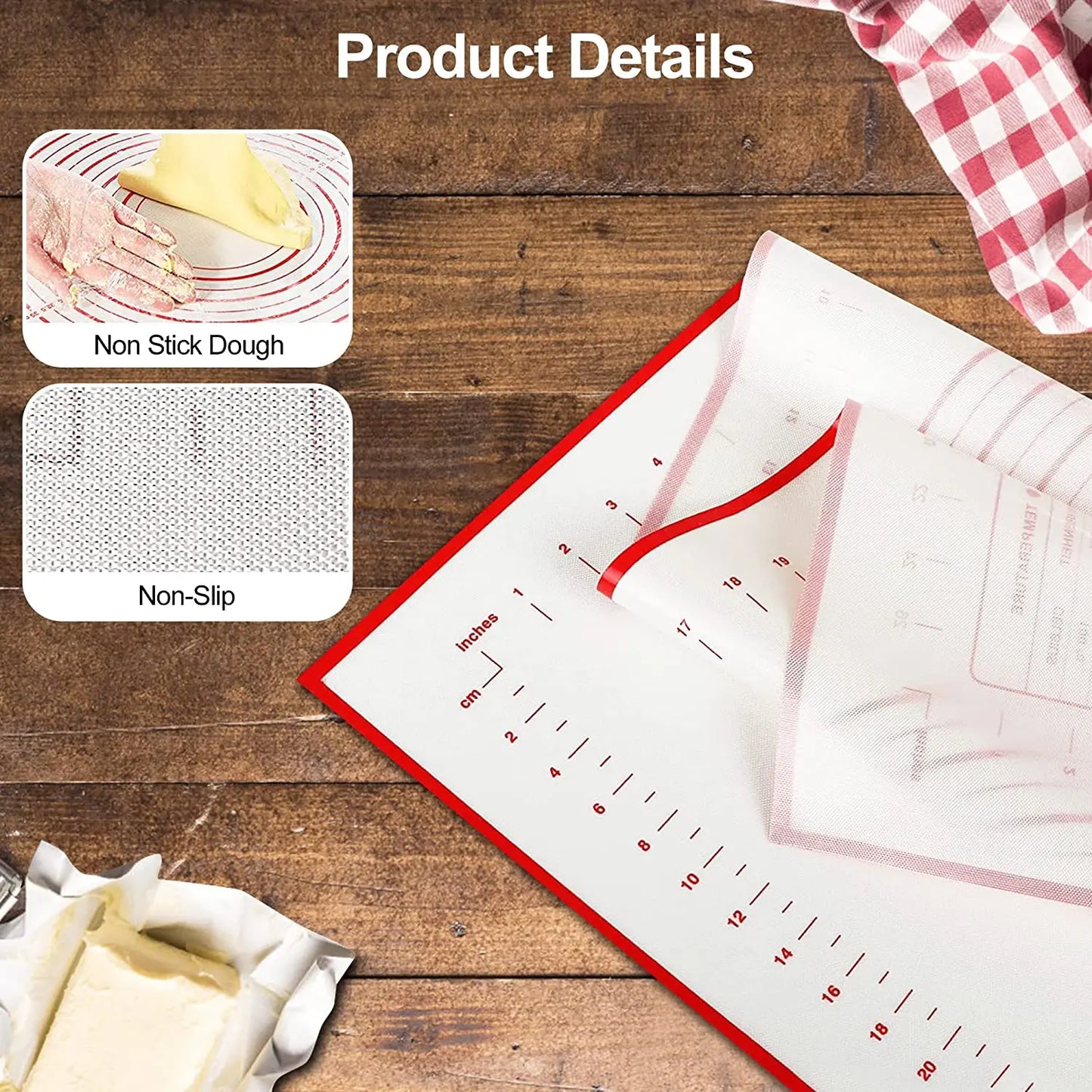 UNTIOR Silicone Dough Mat: Multi-functional Kitchen Bakeware