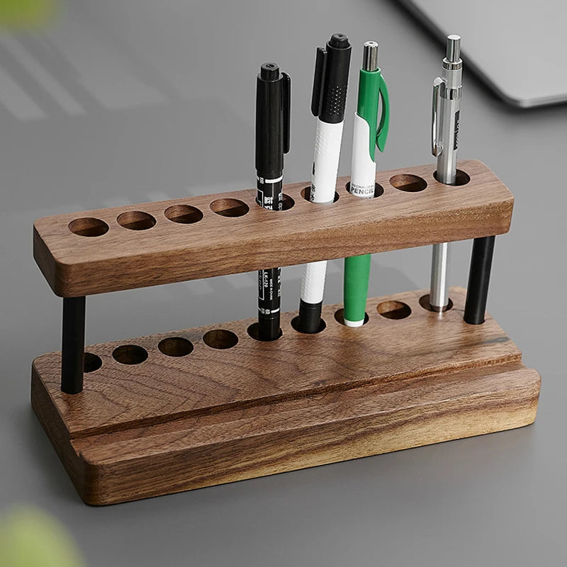 Multifunction Walnut Pens Holder