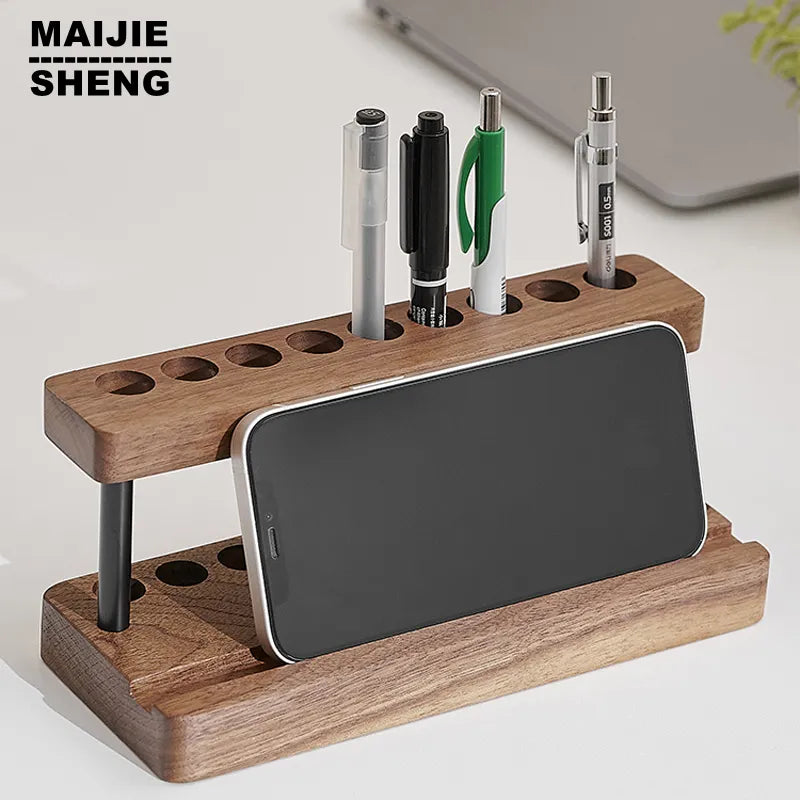 Multifunction Walnut Pens Holder