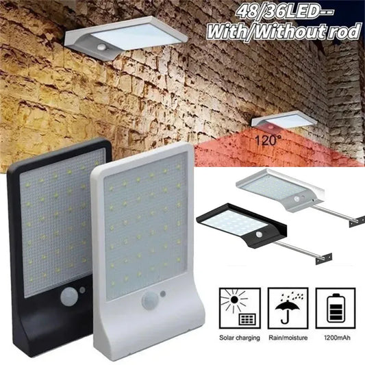 Solar Power PIR Motion Sensor Garden Wall Lamp