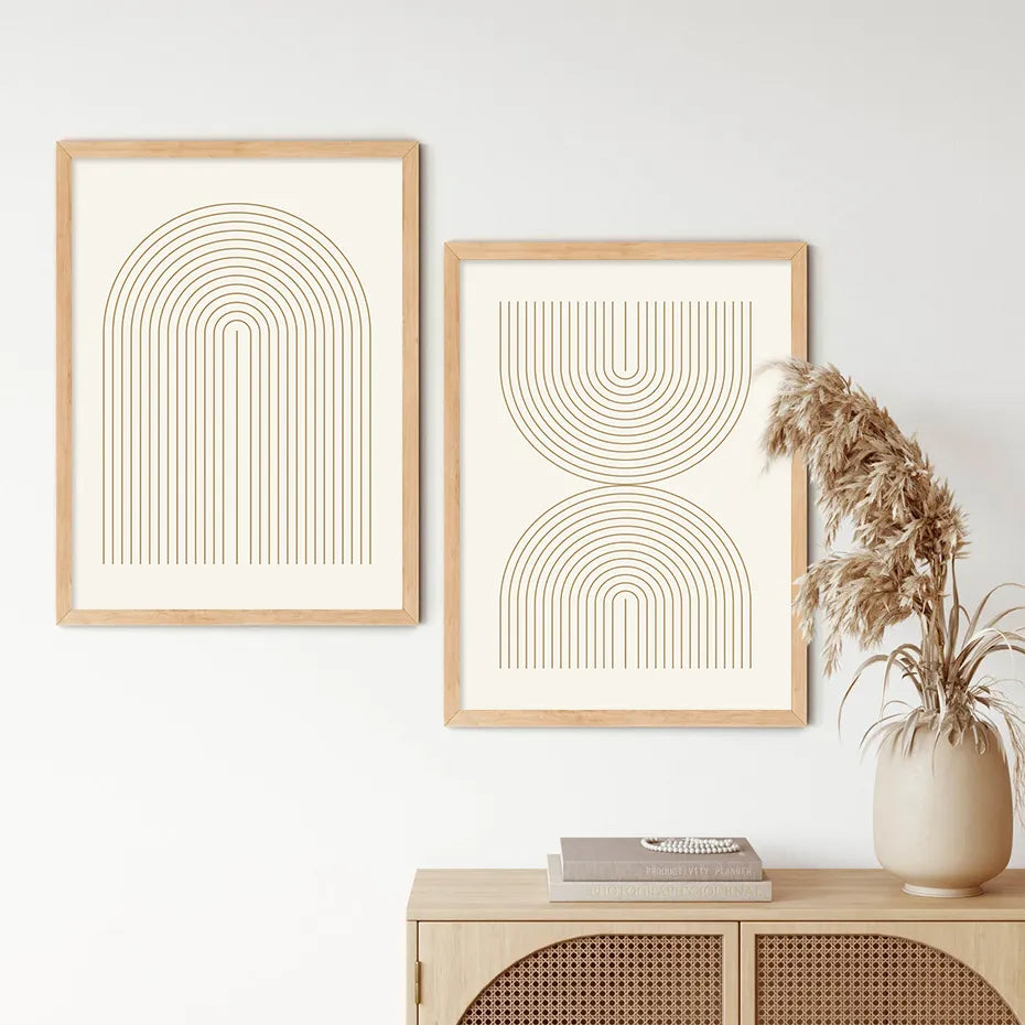 Bohemian Line Beige Posters Canvas